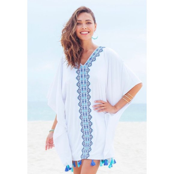 Cabana Life Other - NWT Cabana Life White Embroided Beach Cover Up Size Small